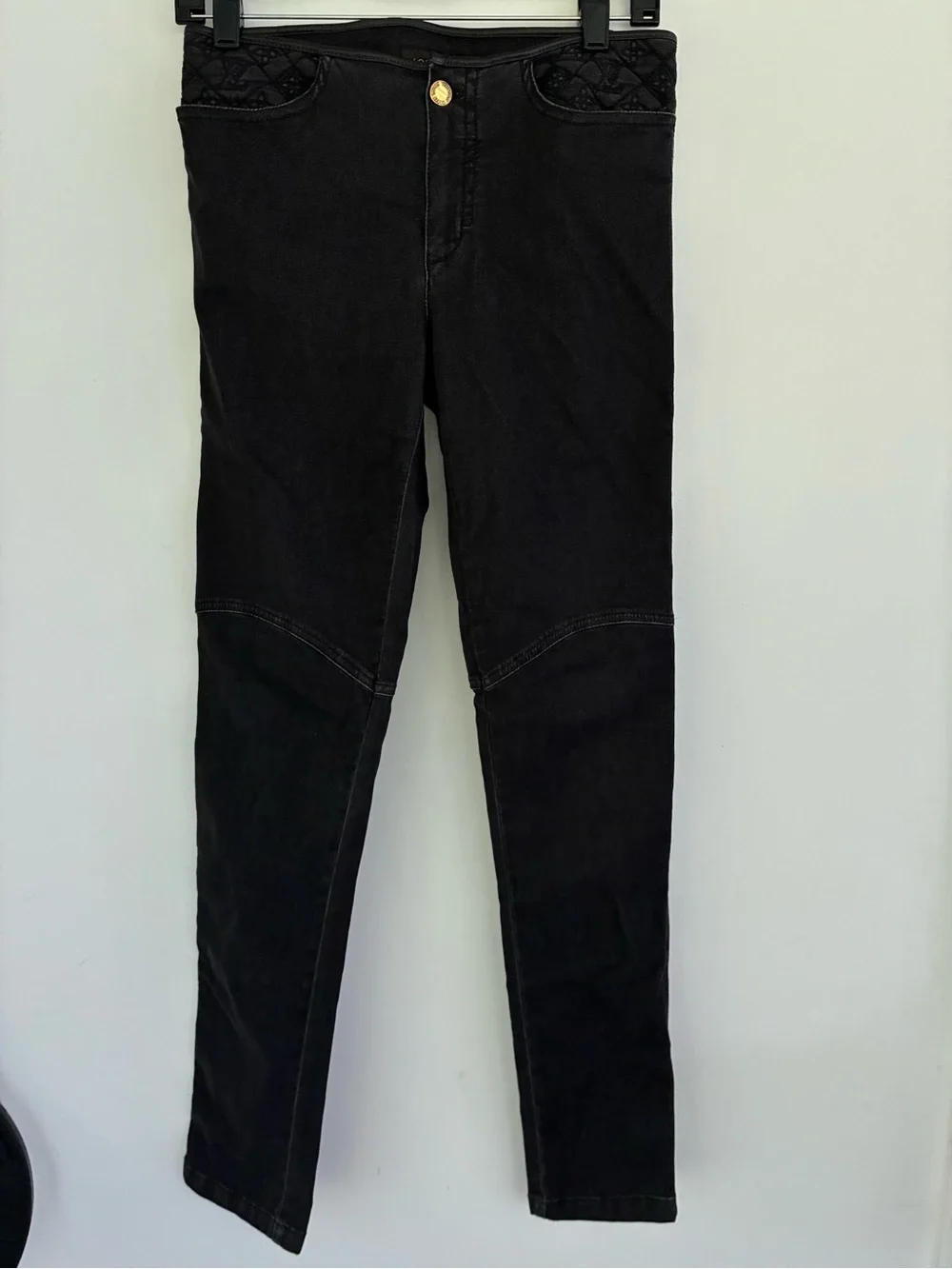 Authentic Louis Vuitton Black Denim Yoke Jeans Size 36